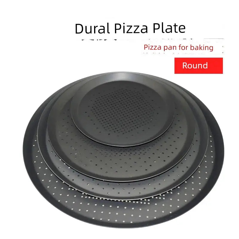 Pizza Plate Pizza Grill Household Non-Stick Punching Cheese Heart Plate Pizza Plate Pizza Plate Commercial Baking Mold