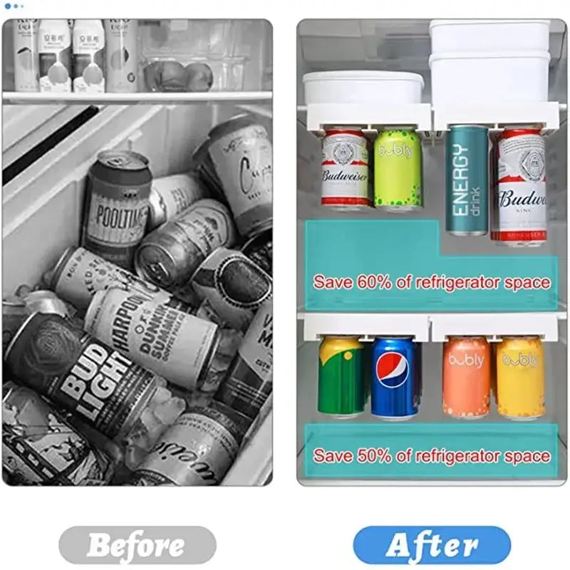 Refrigerator Under Shelf Can Slide Soda Beverage - WHITE - Home & Garden