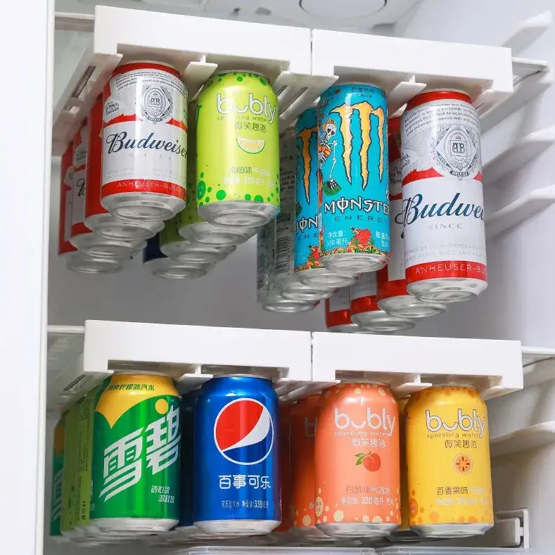 Refrigerator Under Shelf Can Slide Soda Beverage - WHITE - Home & Garden