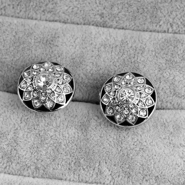 Rhinestone Crystal Cufflinks - silver - Cufflinks