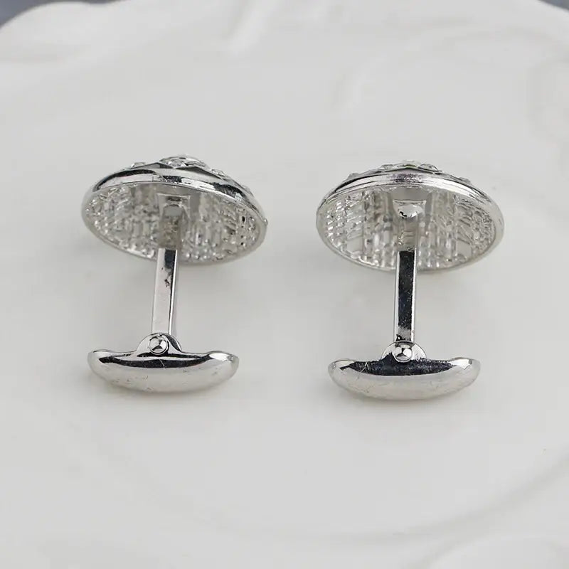 Rhinestone Crystal Cufflinks - silver - Cufflinks