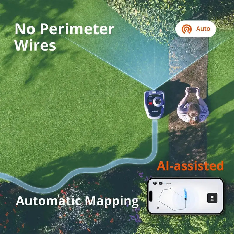 Segway Navimow i105N Robot Lawn Mower Perimeter Wire Free 1/8 Acre RTK + Vision Robotic Lawnmower AI-Assisted Mapping