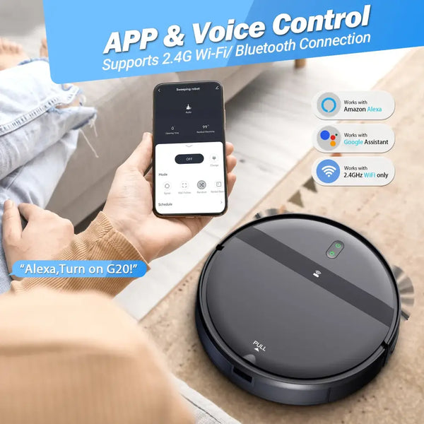 Smart GOOVI Robot Vacuum Cleaner 1400Pa Strong Suction 2500mAh Battery 3in1 Mopping Sweeping Suction Supports