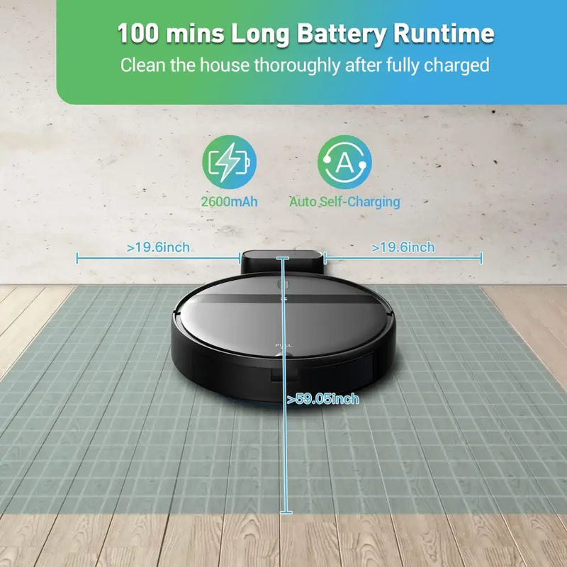 Smart GOOVI Robot Vacuum Cleaner 1400Pa Strong Suction 2500mAh Battery 3in1 Mopping Sweeping Suction Supports