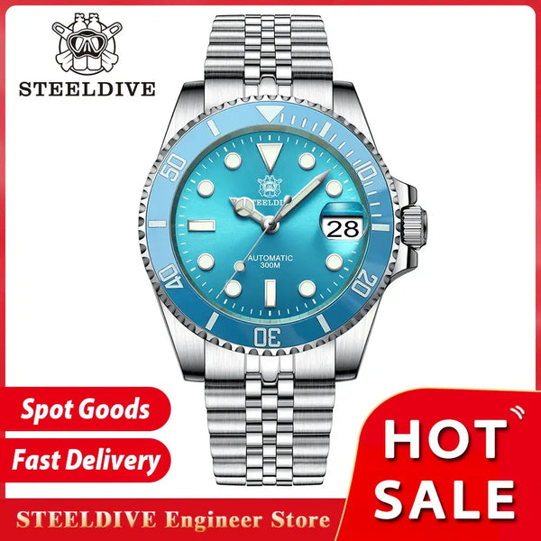 SteelDive Water Ghost Swiss Dive Wristwatch - Mens Watches