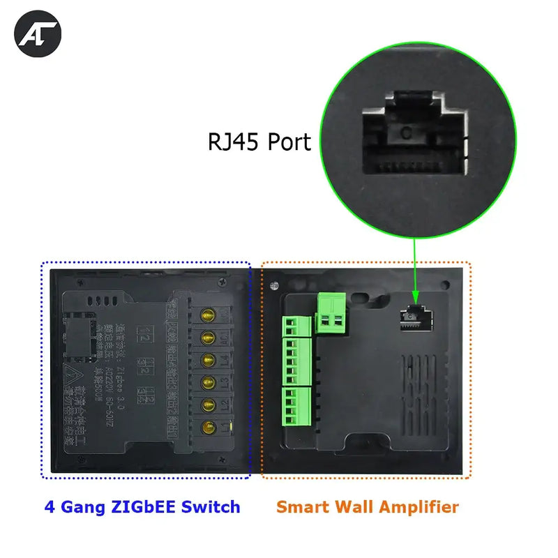 ZigBee Switch TUYA Smart Wall Amplifier Bluetooth WiFi Touch Screen Android 2*20W Amp Home Theater Sound System 4 Scene